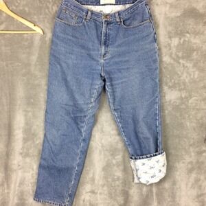 Vtg LL Bean Jeans Flannel Lined Womens 12 Relaxed Fit Outdoors Winter